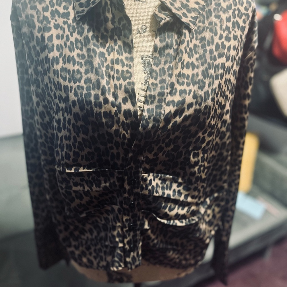 Express Leopard Print Top in Brown and Black